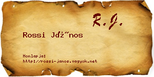 Rossi János névjegykártya